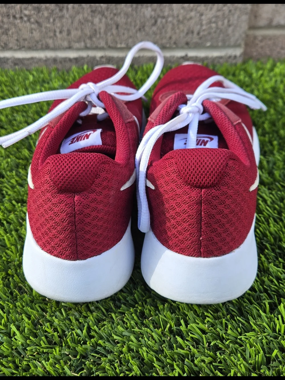 Red Women's Athletic Sneakers with White Accents Size 6.5